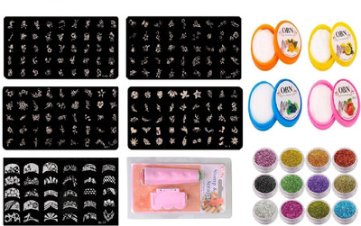 Royalkart Mega Combo Kit Of Nail Art Tools 3D Nail Art Stamping Image Plates, Double-sided Stamper & Metal Scraper, 12 pcs Glitter Powder Set and Multicolour Nail Cleaning Tissue(multicolour)
Royalkart Mega Combo Kit Of Nail Art Tools 3D Nail Art Stamping Image Plates, Double-sided Stamper & Metal Scraper, 12 pcs Glitter Powder Set and Multicolour Nail Cleaning Tissue(multicolour)