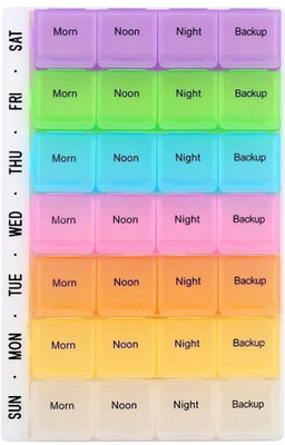 ATOOZED 7 Days Mini Pill Box Medicine Container Weekly Medicine Box Pill Box(Multicolor)