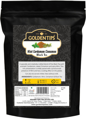 Golden Tips Loose Leaf Black Tea 100g / 3.53oz (40 Cups) - 100% Authentic Indian Spiced Tea Mint, Cardamom, Cinnamon Black Tea Box(100 g)
Golden Tips Loose Leaf Black Tea 100g / 3.53oz (40 Cups) - 100% Authentic Indian Spiced Tea Mint, Cardamom, Cinnamon Black Tea Box(100 g)