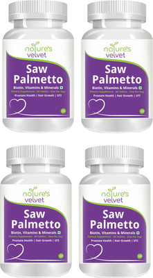 Natures Velvet Lifecare Saw Palmetto 160mg with Biotin 1000mcg and vitamin, 60 Tablets - pack of 4(240 No)
Natures Velvet Lifecare Saw Palmetto 160mg with Biotin 1000mcg and vitamin, 60 Tablets - pack of 4(240 No)