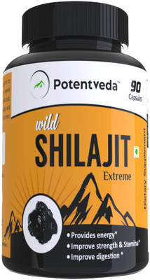 Potentveda Shilajit Capsules for Men & Women 90 Capsules |(800 mg)