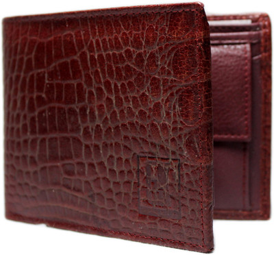 GK Master Men Brown Genuine Leather Wallet(6 Card Slots), Reddish brown