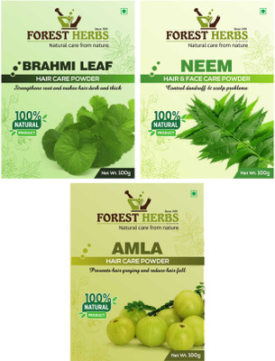 Forest Herbs Organic Brahmi, Reetha & Amla Powder 100% Natural(300 g)