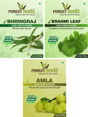 Forest Herbs Organic Bhringraj, Brhami & Amla Powder 100% Natural(300 g)