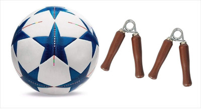 Aks Bluestar Football (Size-5)+ (Pack 2 Hand Gripe Football Kit