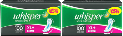Whisper Ultra Nights 30+30 Pad Sanitary Pad(Pack of 2)