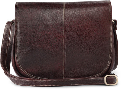 VISSTOSSO Women Casual Brown Genuine Leather Sling Bag