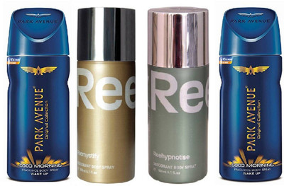 Park Avenue GOOD MORNING & REEHYPNOTISE & REEMYSTIFY Deodorant Spray - For Men(600 ml, Pack of 4)
Park Avenue GOOD MORNING & REEHYPNOTISE & REEMYSTIFY Deodorant Spray - For Men(600 ml, Pack of 4)