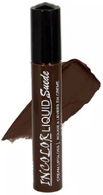 Incolor Liquid Suede Cream Lipgloss Shade 12(6 ml, Dark Brown, Chocolate)