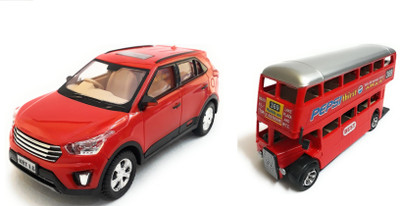 The Game Begins Combo Toys of Hyundai KRT (Creta) Car and Double Decker Bus Toys | Toys for kids| Miniature Cars Toys | Pull back and Go | Red and Red Color - Set of 2 Toys - Value Pack(Multicolor)
The Game Begins Combo Toys of Hyundai KRT (Creta) Car and Double Decker Bus Toys | Toys for kids| Miniature Cars Toys | Pull back and Go | Red and Red Color - Set of 2 Toys - Value Pack(Multicolor)