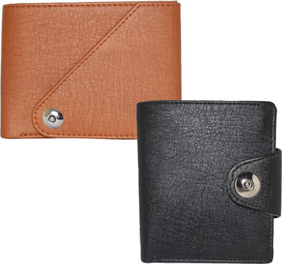 Element Cart Men Formal Brown Artificial Leather Wallet(4 Card Slots), Black;brown