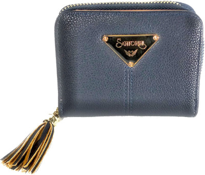 DsGifts Women Blue Artificial Leather Wallet(6 Card Slots), Navy blue