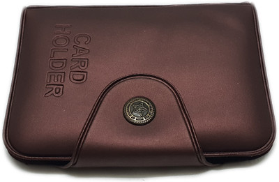 Jeezbier Boys Brown Artificial Leather Card Holder(12 Card Slots)