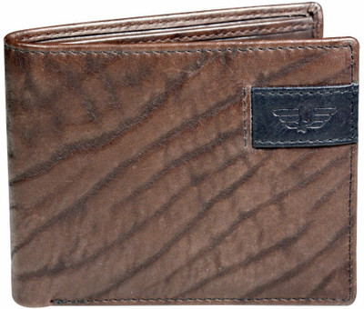 Police Men Brown Genuine Leather Wallet(8 Card Slots), Brown/black