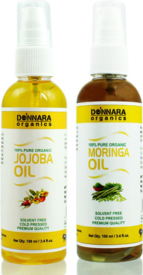 Donnara Organics 100% Pure Jojoba oil and Moringa oil Combo of 2 Bottles of 100 ml(200 ml) Hair Oil(200 ml)
Donnara Organics 100% Pure Jojoba oil and Moringa oil Combo of 2 Bottles of 100 ml(200 ml) Hair Oil(200 ml)
