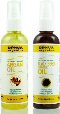 Donnara Organics 100% Pure Black seed(Kalonji) oil and Argan oil Combo of 2 Bottles of 100 ml(200 ml) Hair Oil(200 ml)
Donnara Organics 100% Pure Black seed(Kalonji) oil and Argan oil Combo of 2 Bottles of 100 ml(200 ml) Hair Oil(200 ml)