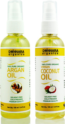 Donnara Organics 100% Pure Coconut oil and Argan oil Combo of 2 Bottles of 100 ml(200 ml) Hair Oil(200 ml)
Donnara Organics 100% Pure Coconut oil and Argan oil Combo of 2 Bottles of 100 ml(200 ml) Hair Oil(200 ml)