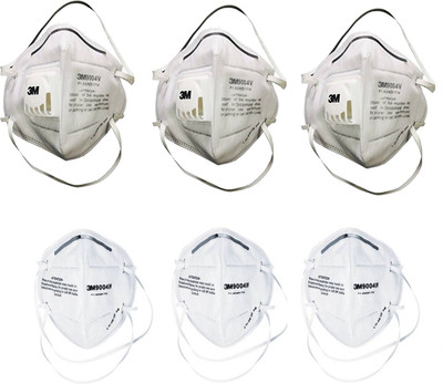 3M Particulate Respirator 9004IN with 9004V White (Pack of 3) Mask and Respirator