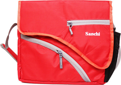 Sanchi Men Casual Red Polyester Sling Bag