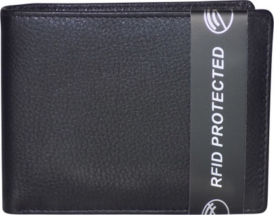Kan Men Black Genuine Leather Wallet(4 Card Slots)