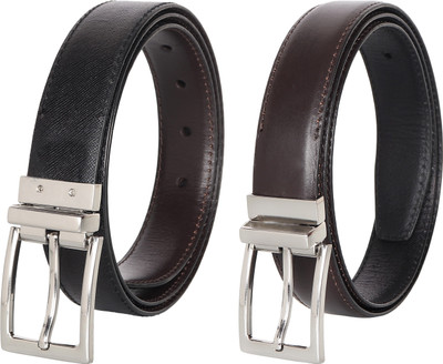 Universal Craft Men Formal Brown, Black Genuine Leather, Metal Reversible Belt, Black & brown
Universal Craft Men Formal Brown, Black Genuine Leather, Metal Reversible Belt, Black & brown