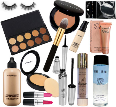 DAZZLING Silicon Puff & Face And Body Foundation & 10 shade Concealer Palette & Brush & Mac Compact & Bobbi Brown Blusher & Mac Lipstick 2 & Brooke Candy Eyeliner & Mascara & Pro Longwear concealer & Highlighter & Bobbi Brown Remover & Lakme 9 to 5 Cream
DAZZLING Silicon Puff & Face And Body Foundation & 10 shade Concealer Palette & Brush & Mac Compact & Bobbi Brown Blusher & Mac Lipstick 2 & Brooke Candy Eyeliner & Mascara & Pro Longwear concealer & Highlighter & Bobbi Brown Remover & Lakme 9 to 5 Cream