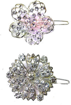 Proplady Partywear (Set of 2) Flower Shaped Rhinestone Stud Designer Hair Clip|Wedding Hair Accessories|Hair Barrette for Girls & Women Back Pin, Hair Clip, Hair Pin, Bun Clip, Hair Accessory Set(Silver)
Proplady Partywear (Set of 2) Flower Shaped Rhinestone Stud Designer Hair Clip|Wedding Hair Accessories|Hair Barrette for Girls & Women Back Pin, Hair Clip, Hair Pin, Bun Clip, Hair Accessory Set(Silver)
