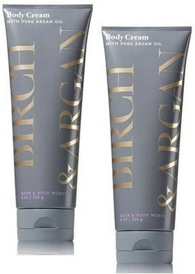 Bath & Body Works 2 Pack Birch & Argan Body Cream with Argan Oil 8 Oz.(236 g)