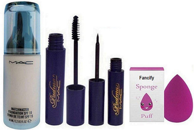 Fancify Sponge Puff & MAC Match Master Make-Up Foundation with Mac Padma Liquid Eye liner & Mascara(Set of 4)
Fancify Sponge Puff & MAC Match Master Make-Up Foundation with Mac Padma Liquid Eye liner & Mascara(Set of 4)