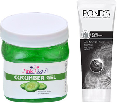 Pink Root CUCUMBER GEL 500G WITH POND'S PURE WHITE ANTI POLLUTION FACE WASH 50G(Set of 2)
Pink Root CUCUMBER GEL 500G WITH POND'S PURE WHITE ANTI POLLUTION FACE WASH 50G(Set of 2)