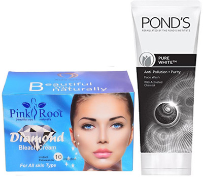 Pink Root DIAMOND BLEACH 250G WITH POND'S PURE WHITE ANTI POLLUTION FACE WASH 50G(Set of 2)
Pink Root DIAMOND BLEACH 250G WITH POND'S PURE WHITE ANTI POLLUTION FACE WASH 50G(Set of 2)