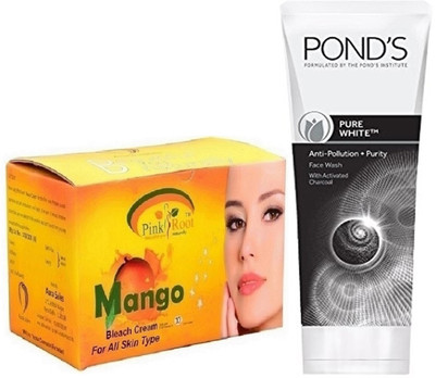 Pink Root MANGO BLEACH 250G WITH POND'S PURE WHITE ANTI POLLUTION FACE WASH 50G(Set of 2)
Pink Root MANGO BLEACH 250G WITH POND'S PURE WHITE ANTI POLLUTION FACE WASH 50G(Set of 2)