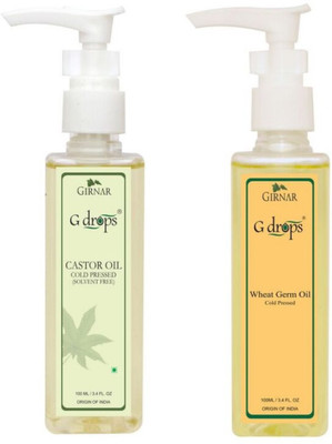 G Drops Castor & Wheat Germ Oil Combo (2x100ml) Hair Oil(200 ml)