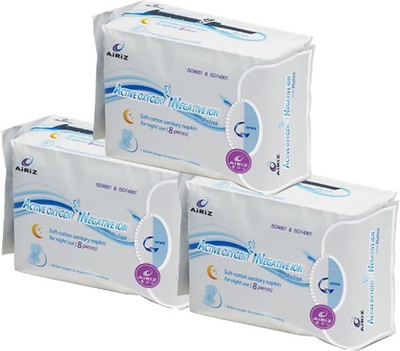 AiRiZ ACTIVE OXYGEN & NEGATIVEION RELEX SOFT COTTEN SANITARY NAPKIN FOR NIGHT USE -( 24 PIECES) Sanitary Pad(Pack of 24)
AiRiZ ACTIVE OXYGEN & NEGATIVEION RELEX SOFT COTTEN SANITARY NAPKIN FOR NIGHT USE -( 24 PIECES) Sanitary Pad(Pack of 24)