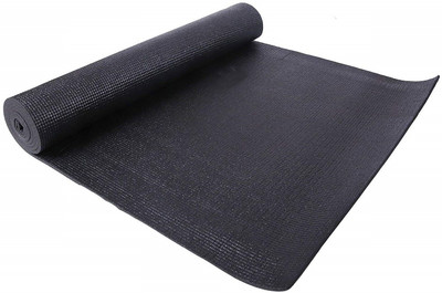 QUINERGYS ® High Density Non-Slip Exercise Yoga Mat with Carrying Strap Black 6 mm Yoga Mat, Black-24