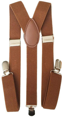 One Point Collections Y- Back Suspenders for Men, Boys, Girls, Women(Brown)