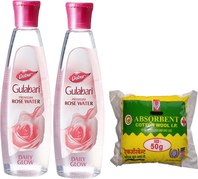 Dabur Gulabari Premium Rose Water ( 250ml x2) and Absorbent Cotton Wool (50gm)(Set of 3)
Dabur Gulabari Premium Rose Water ( 250ml x2) and Absorbent Cotton Wool (50gm)(Set of 3)