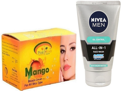 Pink Root MANGO BLEACH 250G WITH OIL CONTROL FACEWASH(Set of 2)