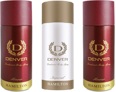 Denver Honour & Imperial combo set of 3 Deodorant Spray - For Men(495 ml, Pack of 3)
Denver Honour & Imperial combo set of 3 Deodorant Spray - For Men(495 ml, Pack of 3)