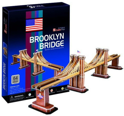 kidoz kingdom 3D PUZZLE CUBICFUN BROOKLYN BRIDGE(64 Pieces)