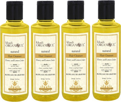 KHADI ORGANIQUE HONEY & LEMON JUICE HAIR CLEANSER (SHAMPOO) 840 ML PACK OF 3(840 ml)