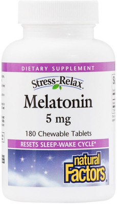 Natural Factors Stress-Relax Melatonin - 5 mg - 180 Chewable Tablets(180 No)
Natural Factors Stress-Relax Melatonin - 5 mg - 180 Chewable Tablets(180 No)