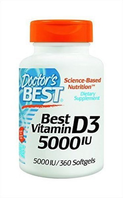 Doctor's Best Vitamin D3 5000 IU 360 Softgels(360 No)