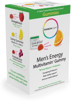 Rainbow Light Men Energy Multivitamin Gummy Delicious Orange Zest Flavor 30 Packets(30 No)
Rainbow Light Men Energy Multivitamin Gummy Delicious Orange Zest Flavor 30 Packets(30 No)