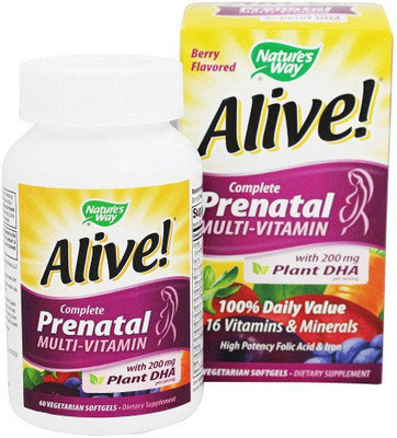 Nature's Way Alive! Complete Prenatal Multi-Vitamin Berry - 60 Vegetarian Softgels(60 No)
Nature's Way Alive! Complete Prenatal Multi-Vitamin Berry - 60 Vegetarian Softgels(60 No)