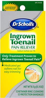 Dr. Scholls Ingrown Toenail Pain Reliever, 1 kit, (w/ Gel, 12 retainer rings & 12 protection bandages)(8.5 g)
Dr. Scholls Ingrown Toenail Pain Reliever, 1 kit, (w/ Gel, 12 retainer rings & 12 protection bandages)(8.5 g)