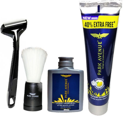 Park Avenue Shaving Kit With Good Morning After Shave Lotion 50ml + Lemon Storm Shaving Cream 84g + Shaving Brush(Set of 4)
Park Avenue Shaving Kit With Good Morning After Shave Lotion 50ml + Lemon Storm Shaving Cream 84g + Shaving Brush(Set of 4)