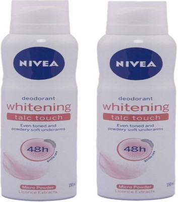 Nivea Whitening TalcTouch Deodorant Spray - For Men & Women(300 ml, Pack of 2)