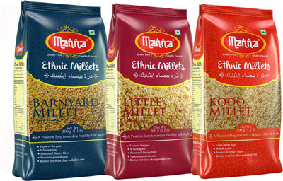 Manna Kodo Millet, Barnyand Millet & Little Millet Mixed Millet(1500 g, Pack of 3)