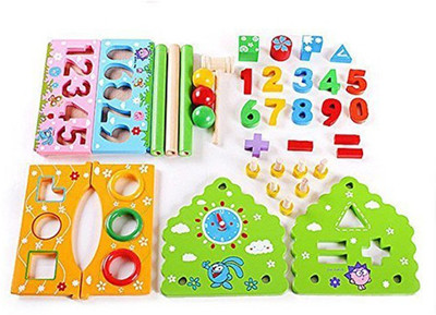 Happy GiftMart 6 in 1 Infant Baby Progress Toys for Colors, Number Blocks, Shape Blocks, Fun Math + Clock + Buiding House Toy for Kids Wooden(Multicolor)
Happy GiftMart 6 in 1 Infant Baby Progress Toys for Colors, Number Blocks, Shape Blocks, Fun Math + Clock + Buiding House Toy for Kids Wooden(Multicolor)